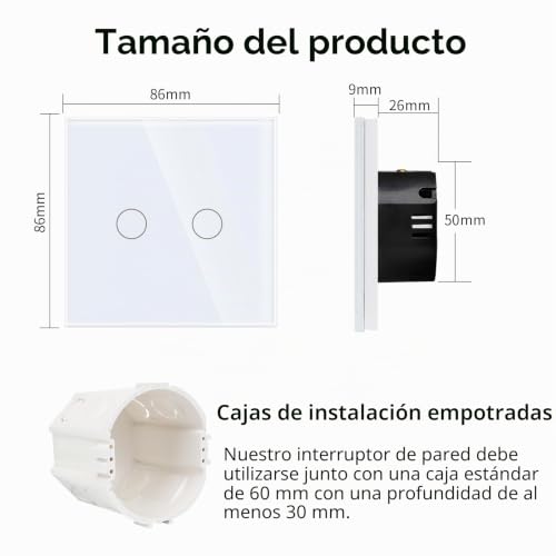 Interruptor de vidrio templado blanco de alta calidad JIMEIDA 2