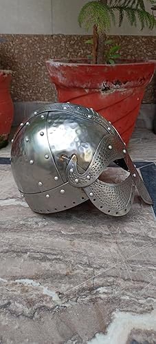 Casco medievale Njord | Casco vichingo naso in acciaio calibro 18 | miglior regalo per Halloween
