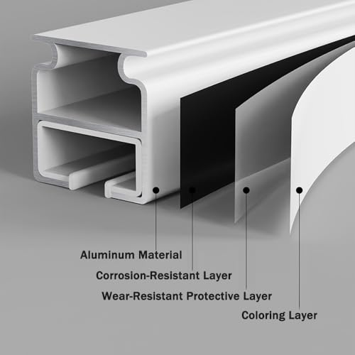 Rail de rideau de plafond réglable et télescopique à installation facile