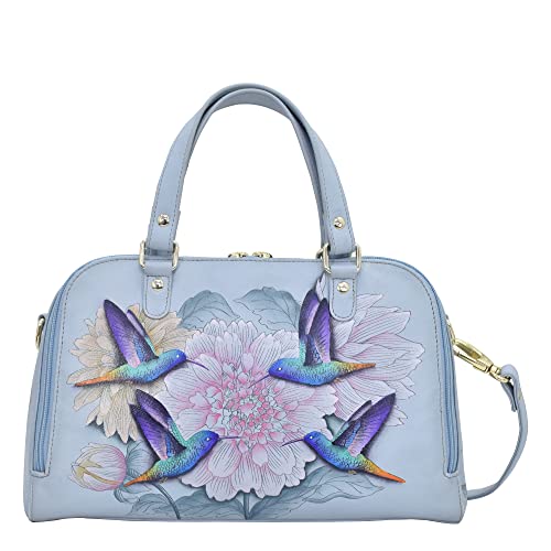 Image of Anuschka Women's Leather Satchel - Hand-Painted Genuine Leather Handbag with Detachable Strap for Everyday Use - 695, Satchel