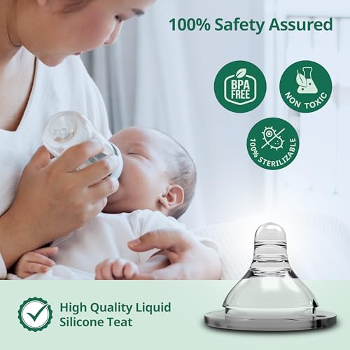 Image of LuvLap Wide Neck Teat /Nipple, Variable Flow, 100% Liquid Silicone, BPA Free, 9m+, Pack of 16