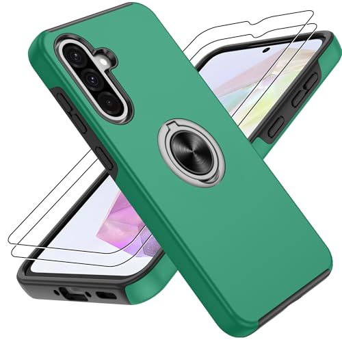 Coque Galaxy A36 5G avec protège-écran et anneau magnétique vert