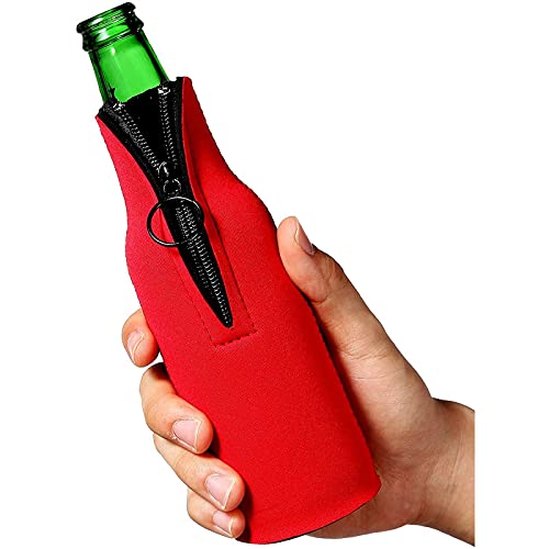 Juvale Beer Bottle Insulator Sleeves (4 Pack) Neoprene Cooler With Zipper Assorted Colors #TOP1
