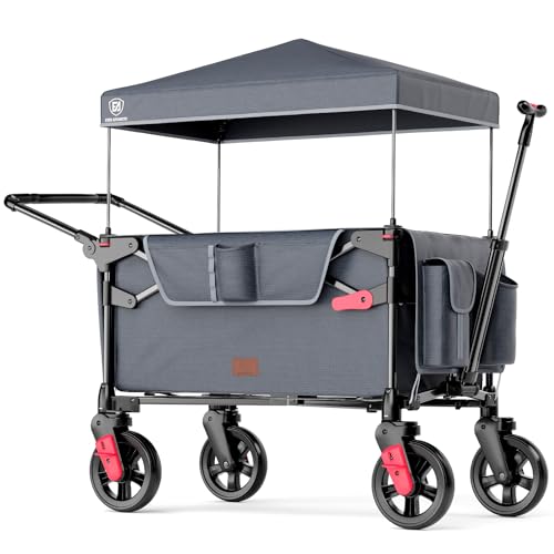 EVER ADVANCED Wagon Stroller for 2 Kids with UV Canopy