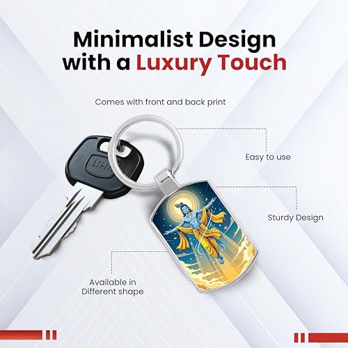 Image of Stylish Metal Keychains with Permanent Glossy Print - Inspirational Quotes & Spiritual Designs - Perfect Key chains for loved ones, Personal Use, Gifts & Return Gifts