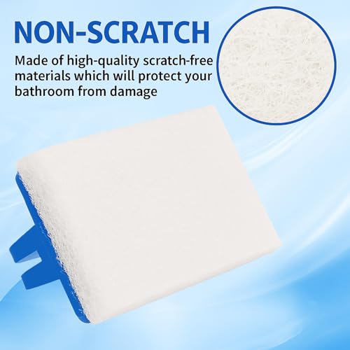 Image of 6 Pcs Hand Scrubber, Bathtub Scrubber with Handle, Non-Scratch Bathroom Scrubbing Pads for Cleaning Shower Tile Bathtube Sink Swimming Pool Step & Corner (Blue)