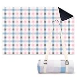 LARUTAN Coperte da picnic tappeto da campeggio tappeto da campeggio 200 x 300 cm impermeabile 3 strati coperta imbottita, lavabile in lavatrice, tracolla da trasportare per feste in giardino, picnic