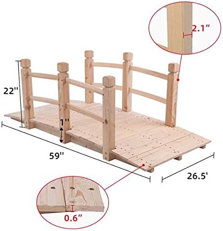 Garden Bridge,150 x 67 x 56cm(L x W x H Little Bridge Cute Decorative Bridge Beautiful Outdoor Decor Mini Bridge for Backyard, Decorative Pond Bridge