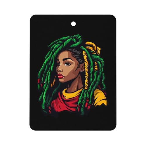 Rasta Colours Dreadlocks Woman Car Air Freshener Hanging Aromatherapy Tablets for Car Accessories Square