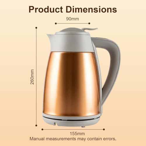 Image of Vacuum Thermal Electric Kettle 1.5L,Tip-Over Prevention & LED Display,1000W