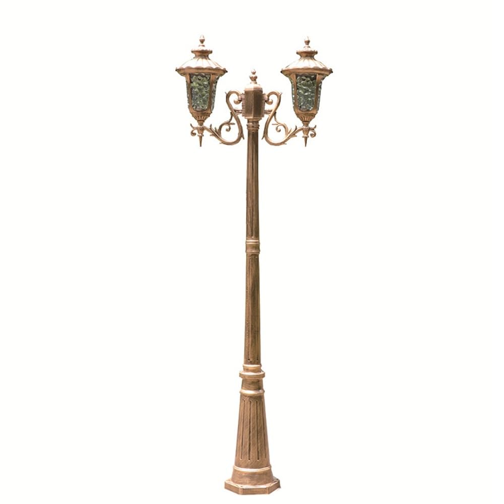 GTHTUHFD Outdoor Pole Lamp, Brass European Post Lighting, Rainproof Street Light For Garden Patio Yard Pathway Driveway,H:128