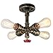 Produktbild GUOQ Retro Deckenlampe Industrie Steampunk Wasserrohr Eisen Edison Lampe Deckenleuchte Loft Wohnzimmer Schlafzimmer Restaurant Korridor Cafe bar 40W E27 Glühbirne (Bronze)