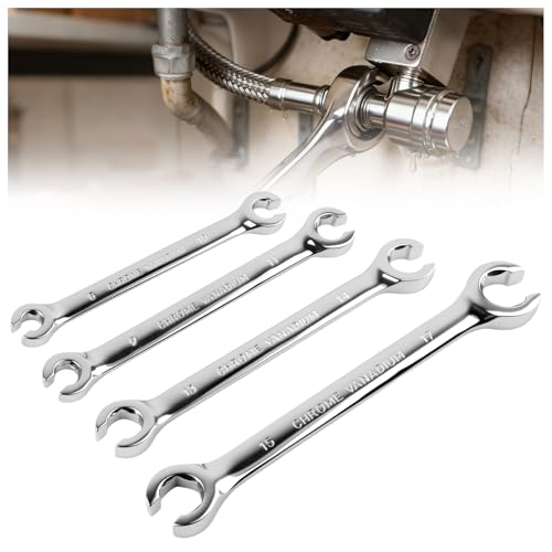 4PCS Carbon Steel Brake Line Wrench Set