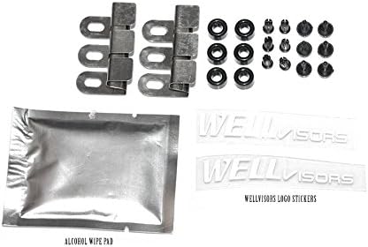 WellVisors Window Visors Wind Deflectors Compatible with Jeep 2011-2021 Grand Cherokee 2022 Grand Cherokee WK with Chrome Trim Rain Guards 3-847JE004