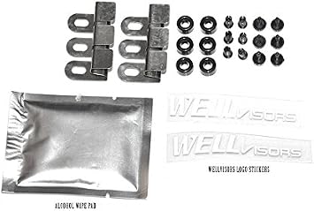 WellVisors Window Visors Wind Deflectors Compatible with Jeep 2011-2021 Grand Cherokee 2022 Grand Cherokee WK with Chrome Trim Rain Guards 3-847JE004