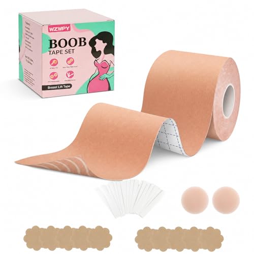 WZWPY Boob Tape Kit Breast Lift for Large Breasts Invisible boobtape for Women A-G Cup as Bra for...