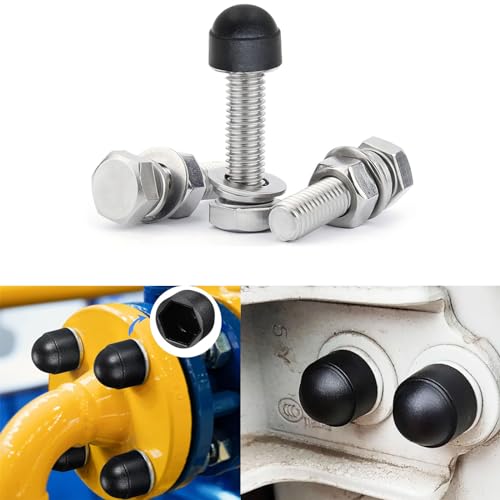 Yujielbd NUT PROTECTIVE CAP ，Hex Head Bolt Covers& Dome Head Plastic Bolt Caps Black Hexagonal Protective Cap Exposed thumb #3