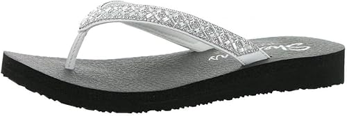 Skechers Skechers Cali Women's womens Meditation - Lotus Bae Flip Flop, White, 8 US