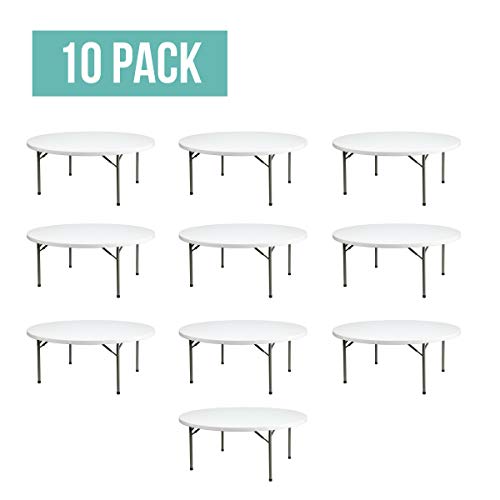 EventStable TitanPRO Plastic Folding Table - 72'' Round - 10 Pack