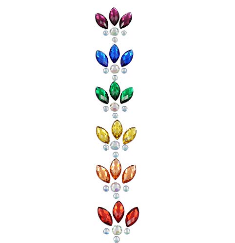 Hair Root Jewels gems Hair Accessories Temporary Mermaid face gem face Jewel Stickers Rhinestone Tattoo Glitter Hair Jewelry Sticker Carnival Party Tattoo Sticker (rainbow/v07)