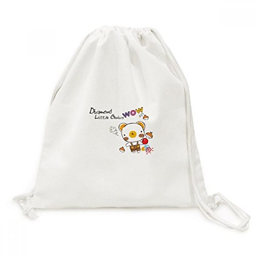 Sac à dos à cordon en toile ours et fruits pour toutes vos sorties