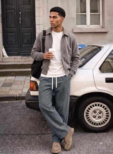 Image of JMIERR Mens Corduroy Pants Wide Leg Baggy Sweatpants