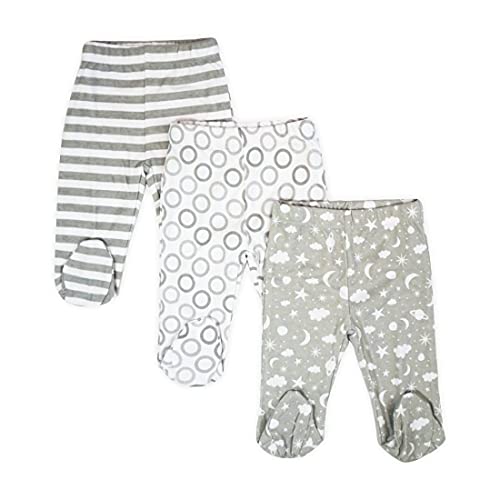 Image of Spasilk Baby Boys' 3 Pack Cotton Pull on Footed Pants