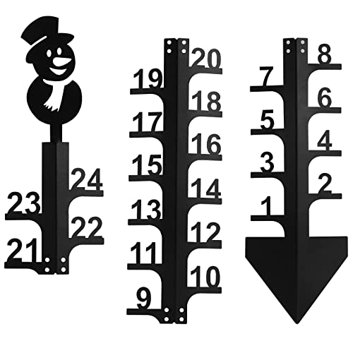 cjc Snow Gauge, 24 Inch Snow Gauge,iron Art Snow Gauge Outdoor Christmas Decorations Handmade Metal Snow Measuring Stick Snow Gauges for Yard, Detachable Snow Gauge Outdoor (Snowman)