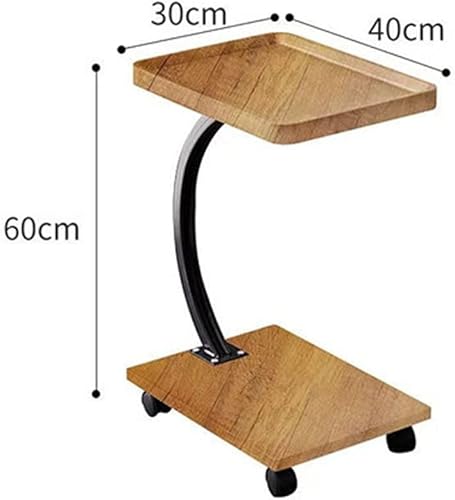 Miniatura 16 de Mesa auxiliar pequeña en forma de C, mesas auxiliares delgadas para sofá que se deslizan debajo del sofá cama, mesa de bandeja de aperitivos delgada