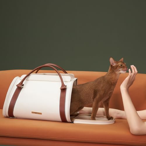 Voocoo 6974381464000 Cat Carrier For Medium Large Cats, Dog Purse Pet Carrier Pu Leather Bag thumb #8