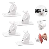 CXOYLL 4 pcs Self Adhesive Curtain Rod Holders w/ Screws, Plastic Wall Hooks Home Decorative Shower