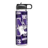 Rico Industries NCAA Northwestern Wildcats 22oz Stainless Steel Tumbler with Lid - Great For Coffee, Tea, Water or Cocktails