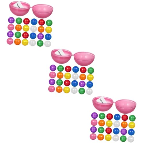 KICHOUSE 3sets Bingo Party Favor Game Balls Hollow Entertainment Balls Fillable Raffle Drawing 7 Bright Colors Reusable Plastic Props 25pcs*3