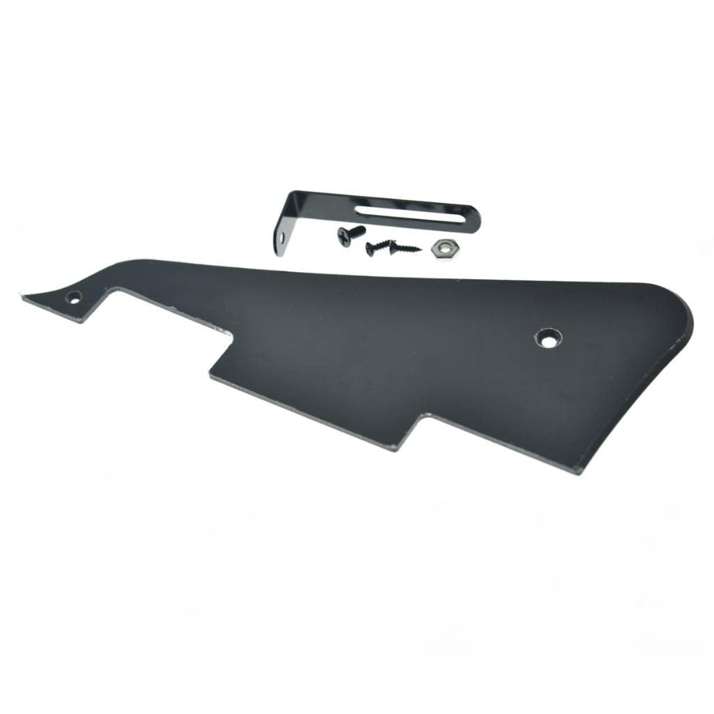 KAISH Solid Black 1 Ply LP Guitar Pickguard with Black Stainless Steel Bracket and Steel Mounting Screws for USA Les Paul - Image 4