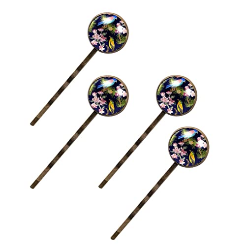 Barrettes à cheveux oiseaux et fleurs lot de 4 pinces colorées pour femme