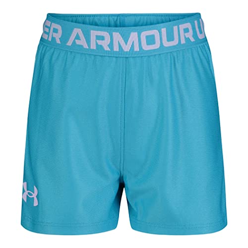 Under Armour Girls' Play Up Short, Elastic Waistband, Logo Detail, Lightweight, Blue SURF-CORE
