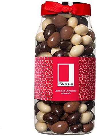 Rita Farhi Chocolate Coated Almonds (Gourmet Jar, Milk, Dark & White Chocolate)