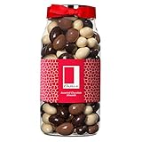 Rita Farhi Milk, Dark and White Chocolate Covered Almonds in a Gift Jar | Vegetarian and Chocolate Gift - Assorted Chocolate Coated Nuts - 770 g - New Palm Oil Free Recipe