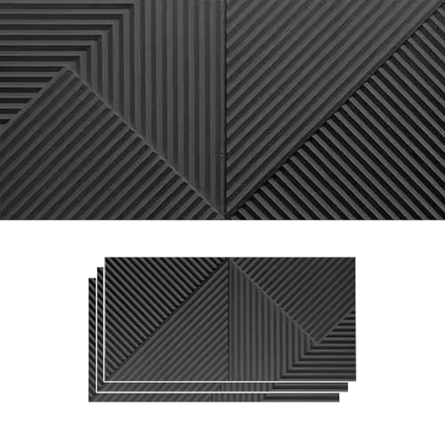 Panneaux muraux 3D anti-humidité aspect pierre noire pour rénovation mur