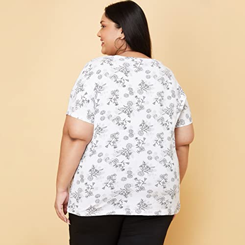 Image of Max Plus Size Women Printed Round Neck T-Shirt