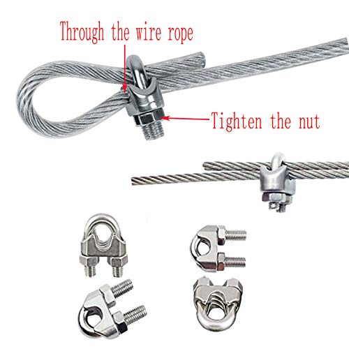 M8 Wire Rope Clamp 304 Stainless Steel 5/16" Wire Rope Cable Clip Clamp (10Pack) - Thumbnail 6