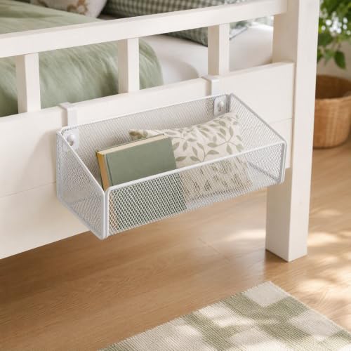 PRETYZOOM Panier De Rangement Suspendu Organisateur De Chevet en MéTal Panier À Suspendre pour Lit Superposé Bureau Et Dortoir avec 10 Crochets sans PerçAge – vue 6