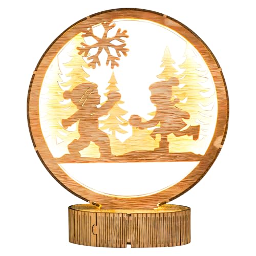 Hekasvm LED Weihnachtsdeko, Schneemann Dekoleuchte Warm Weiß...