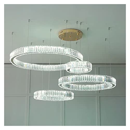 Araña LED moderna para villas y espacios dúplex con anillos de 90cm 4