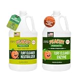 Turf Urine & Odor Eliminator 2-Step System 128 oz Gallon Outdoor Pet Odor Remover for Artificial Grass Concrete Rocks Dog Runs Kennels Patios and Backyard Pet Areas