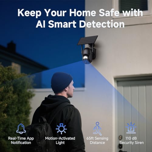 Oculview Dual Lens Solar Camera Outdoor Wireless, 12X Hybrid Zoom, 360° View WiFi Cameras for Home Security, Color Night Vision, Easy to Install, PIR Alarm, 2.4GHz Wi-Fi Only by Oculview - Image 7