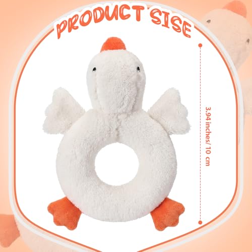Image of Karenhi Goose White Stuffed Animal Little Stuffed Animal Praying Baptism Soft Plush Snuggle God's Toy Embroidered Religious Gifts for Boys Girl Baby Shower Mom Barnyard Nursery Decor Doll Toy