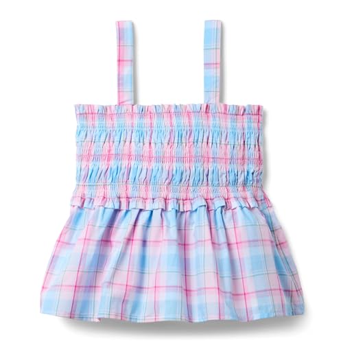 Janie and Jack Girls' Smocked Madras Top (Toddler/Little Big Kid)