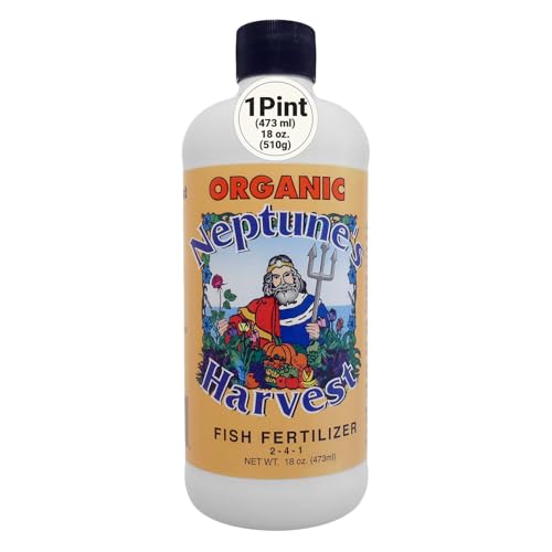 Neptune's Harvest Fish Fertilizer (2-4-1) - 18oz Pint - Organic Liquid Plant Fertilizer - Fish Hydrolysate for Vegetables, Flowers, Fruit, Trees, Grass - Indoor and Outdoor Plant Food