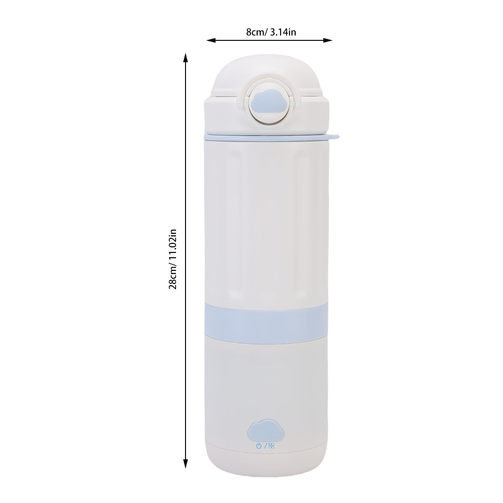 RIZGHWOY Carampe Elettrico da Viaggio, Bollitore Elettrico Portatile Ricaricabile Ricaricabile da 500 Ml USB Auto in Acciaio Inossidabile in Acciaio Inossidabile per Ufficio da Viaggio